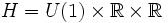 H=U(1)\times\mathbb{R}\times\mathbb{R}\,