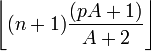 \left \lfloor (n+1)\frac{(pA+1)}{A+2} \right \rfloor
