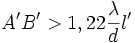 A'B'>1,22\frac{\lambda}{d}l'