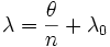 \lambda = \frac{\theta}{n} + \lambda_0\,
