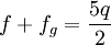 f+f_g=\frac{5q}2