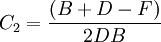 C_2 = \frac{(B + D - F)}{2DB}
