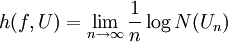  h(f,U)=\lim_{n\rightarrow \infty} \frac{1}{n}\log N(U_n)