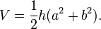 V = \frac{1}{2} h(a^2 + b^2).