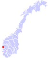 Carte de localisation de Bergen en Norvège