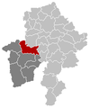 Situation de la commune dans l'arrondissement de Philippeville et la province de Namur