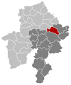 Situation de la commune dans l'arrondissement de Dinant et la province de Namur