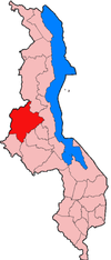 Localisation du district de Kasungu (en rouge) à l'intérieur du Malawi