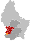 Localisation de Bascharage au Luxembourg
