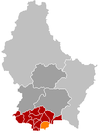 Localisation de Dudelange au Luxembourg