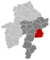 Situation de la ville dans l'arrondissement de Dinant et la province de Namur