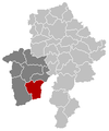 Situation de la commune dans l'arrondissement de Philippeville et la province de Namur