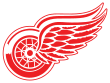 Dessin du Logo des Red Wings depuis 1948 représentant une roue ailée rouge.