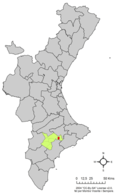 Localisation de Benifallim province d'Alicante en Espagne et dans la Communauté valencienne
