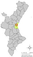Localisation de Burjassot province de Valence en Espagne et dans la Communauté valencienne