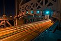 Benjamin Franklin Bridge night roadway close-up.jpg