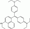 Structure de Victoria Blue BO.Le contre ion du cationammonium est un chlorure.