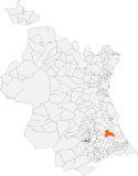 Localización de Simat de Valldigna respecto a la provincia de Valencia
