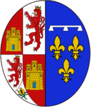 Arms of Marie Louise d'Orléans (1662–1689), Queen consort of Spain.png