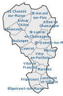 Carte des communes du canton de Vitry-le-François-Est.