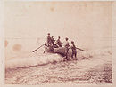 Scène de pêche en Italie vers 1880.