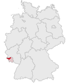 Localisation de l'arrondissement de Merzig-Wadern en Allemagne