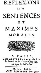 Sentences et maximes de morale (1634)
