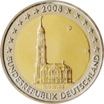 Pièce commémorative de 2€ de l'Allemagne en 2008