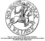 Contre sceau de Louis VII le jeune en 1041. Il porte un haubert avec camail intégré