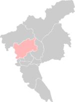 Localisation du district de Baiyun dans la préfecture de Guangzhou (en rose)