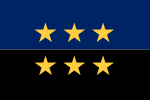 Flag of the European Coal and Steel Community 6 Star Version.svg