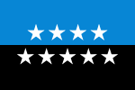 Flag of the European Coal and Steel Community 9 Star Version.svg