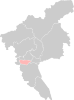 Localisation du district de Haizhu dans la préfecture de Guangzhou (en rose)