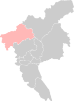 Localisation du district de Huadu dans la préfecture de Guangzhou (en rose)