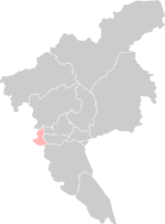 Localisation du district de Liwan dans la préfecture de Guangzhou (en rose)