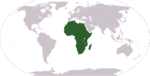 Localisation de l'Afrique sur Terre