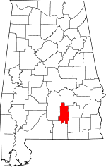 Localisation du comté de Crenshaw (en rouge) dans l'Alabama