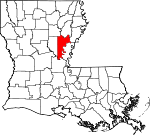 Situation de la paroisse de Catahoula en Louisiane