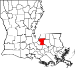 Situation de la paroisse de Bâton-Rouge Est en Louisiane