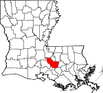 Situation de la paroisse d'Iberville en Louisiane