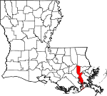 Situation de la paroisse de Jefferson en Louisiane