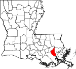 Situation de la paroisse de Saint-Charles en Louisiane