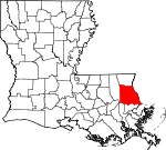 Situation de la paroisse de Saint-Tammany en Louisiane