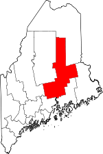 Carte situant le comté de Penobscot (en rouge) dans l'état du Maine