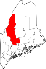 Carte situant le comté de Somerset (en rouge) dans l'état du Maine