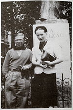 Sartre and de Beauvoir at Balzac Memorial.jpg