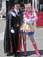 Tuxedo Mask & Sailor Moon cosplayers at 2010 NCCBF 2010-04-18 2.JPG