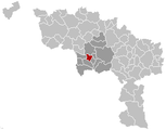 Situation de la commune au sein de l’arrondissement de Mons et de la province de Hainaut