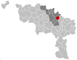 Situation de la commune dans l'arrondissement de Soignies et la province de Hainaut
