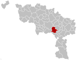 Situation de la commune dans la province de Hainaut